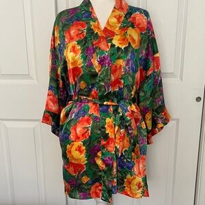 Victoria's Secret Gold Label Vintage Short Robe S Vintage Vibrant Citrus